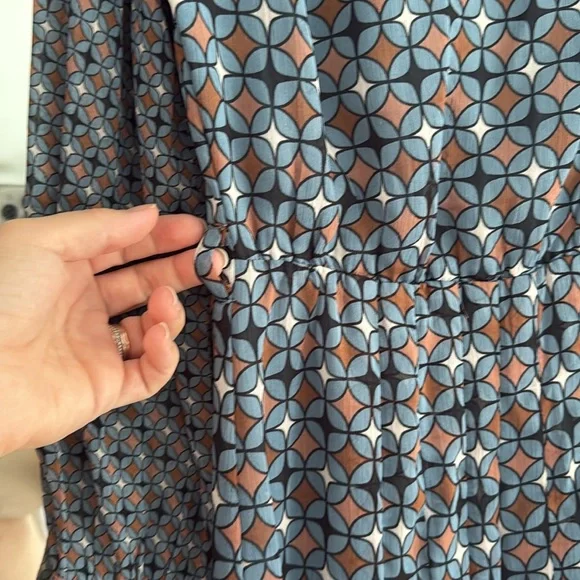 Nine West Blue and Brown Midi Dress - Picture 9 of 10